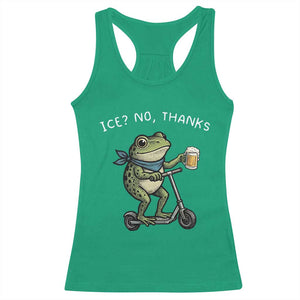 Funny Frog Anti ICE Political Protest Racerback Tank Top Ice? No Thanks TS14 Irish Green Print Your Wear