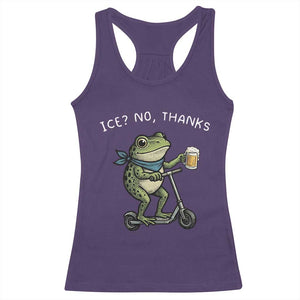 Funny Frog Anti ICE Political Protest Racerback Tank Top Ice? No Thanks TS14 Purple Print Your Wear
