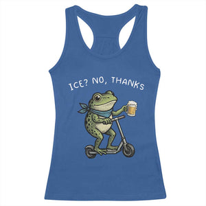 Funny Frog Anti ICE Political Protest Racerback Tank Top Ice? No Thanks TS14 Royal Blue Print Your Wear