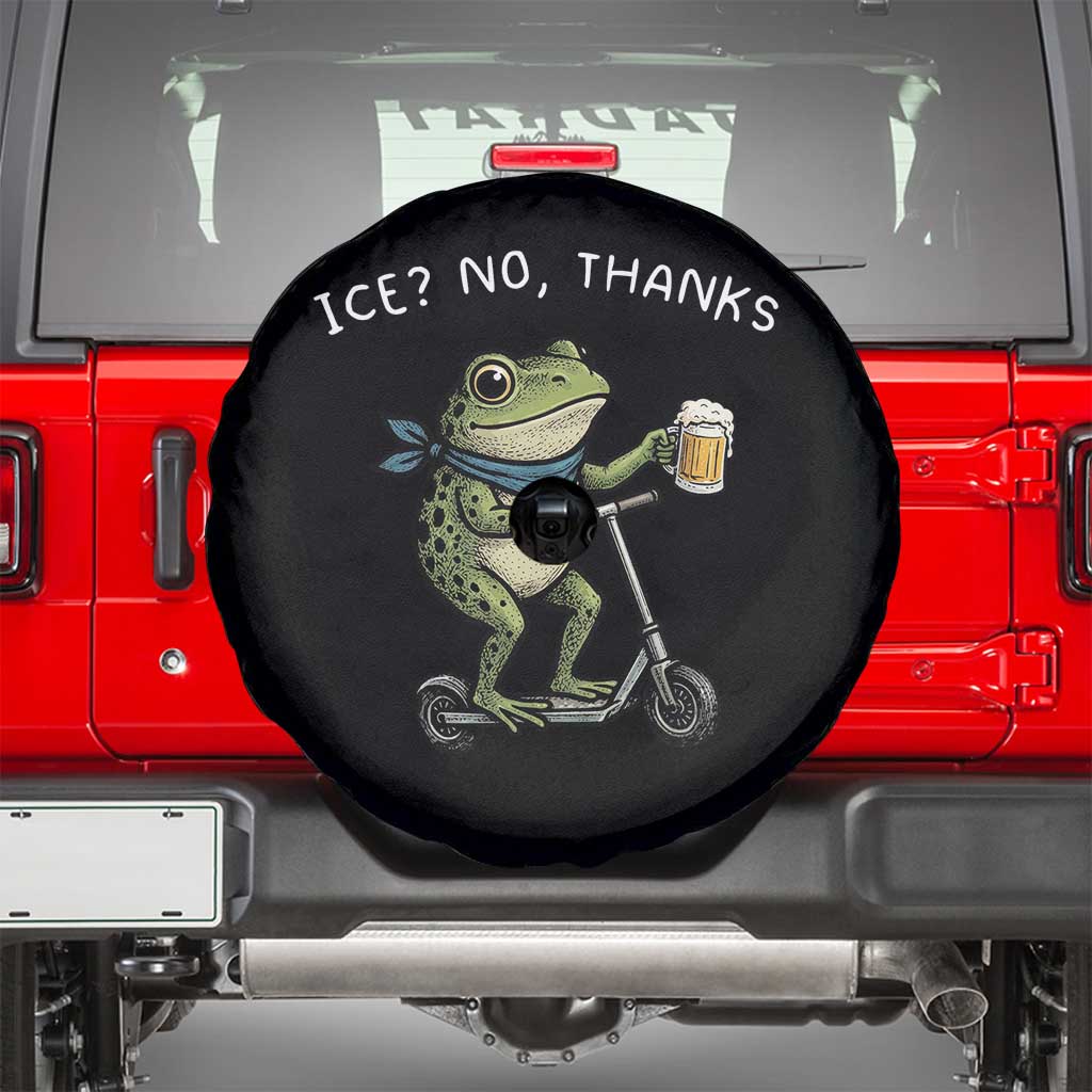 Funny Frog Anti ICE Political Protest Spare Tire Cover Ice? No Thanks TS14 Black Print Your Wear