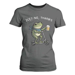 Funny Frog Anti ICE Political Protest T Shirt For Women Ice? No Thanks TS14 Dark Heather Print Your Wear