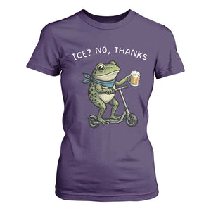 Funny Frog Anti ICE Political Protest T Shirt For Women Ice? No Thanks TS14 Purple Print Your Wear