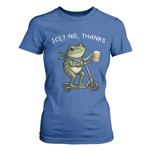 Funny Frog Anti ICE Political Protest T Shirt For Women Ice? No Thanks TS14 Royal Blue Print Your Wear