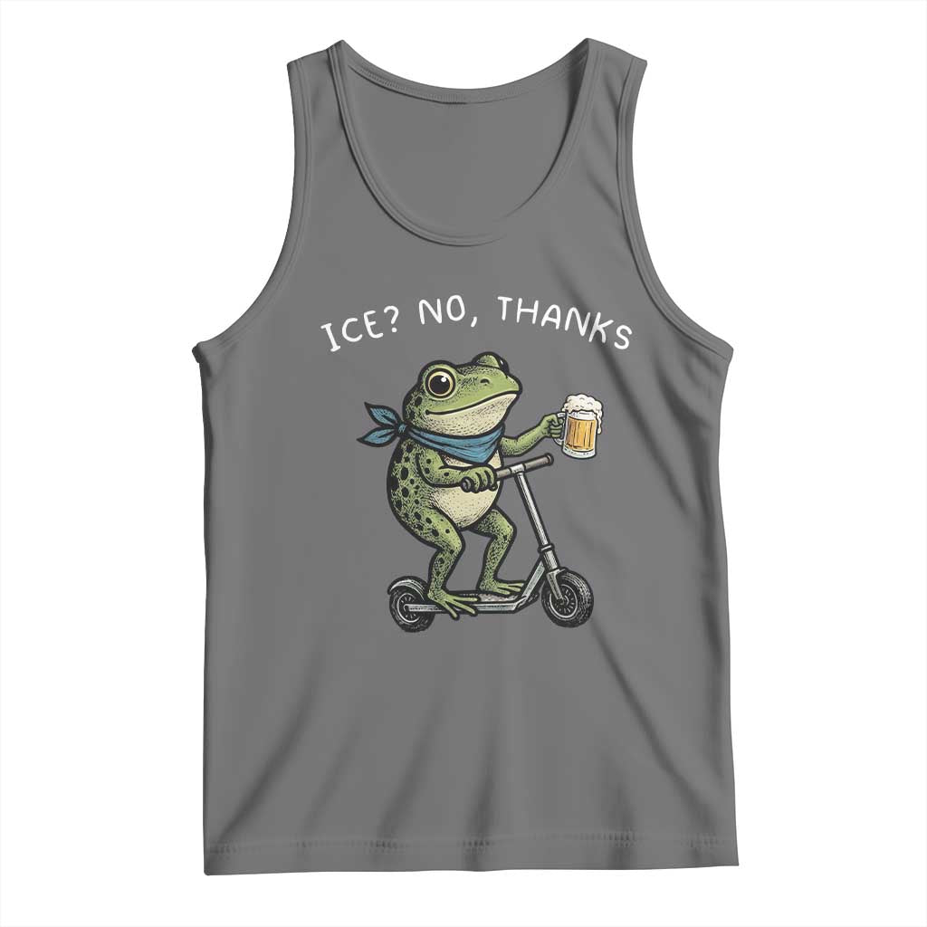 Funny Frog Anti ICE Political Protest Tank Top Ice? No Thanks TS14 Black Heather Print Your Wear