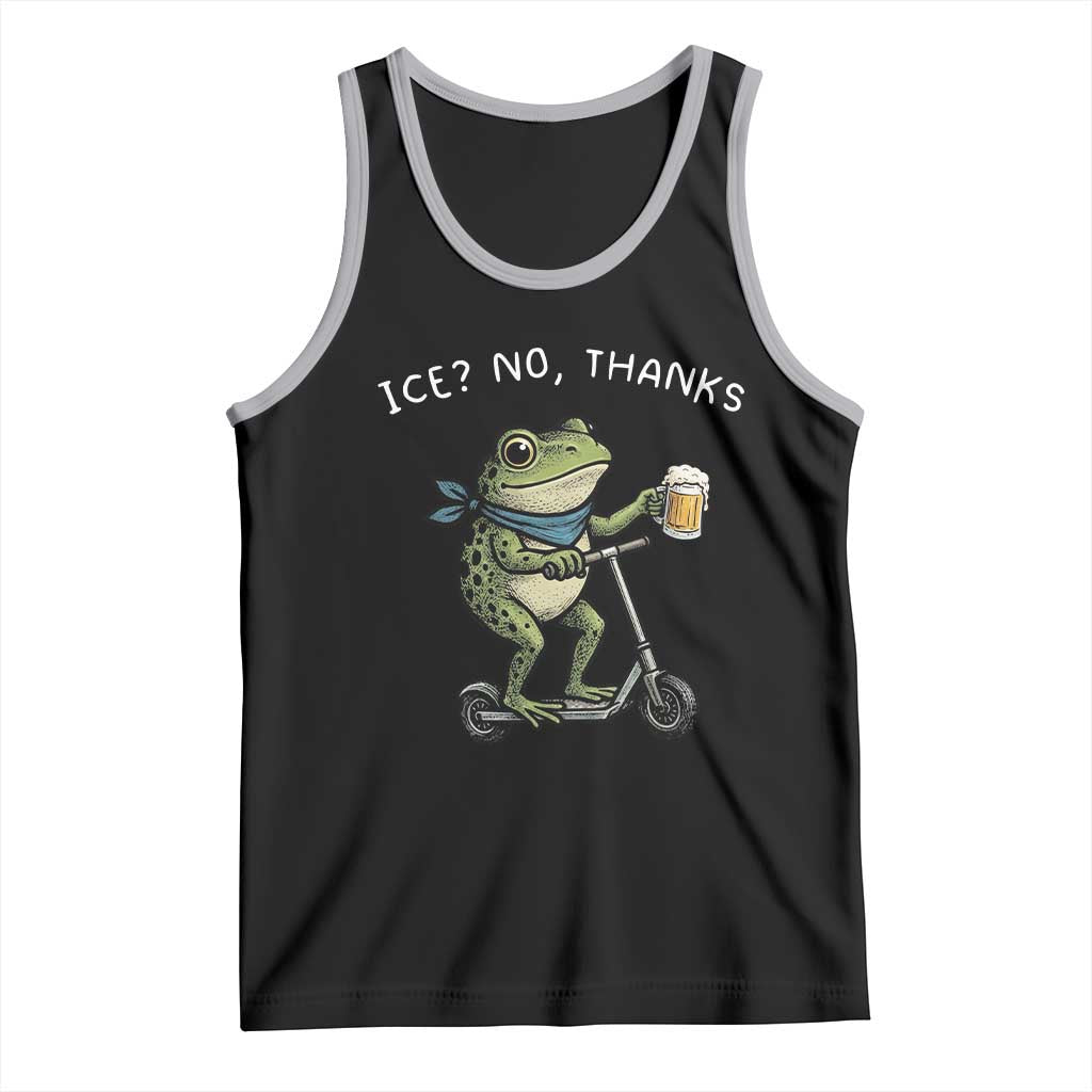 Funny Frog Anti ICE Political Protest Tank Top Ice? No Thanks TS14 Black Athletic Heather Print Your Wear