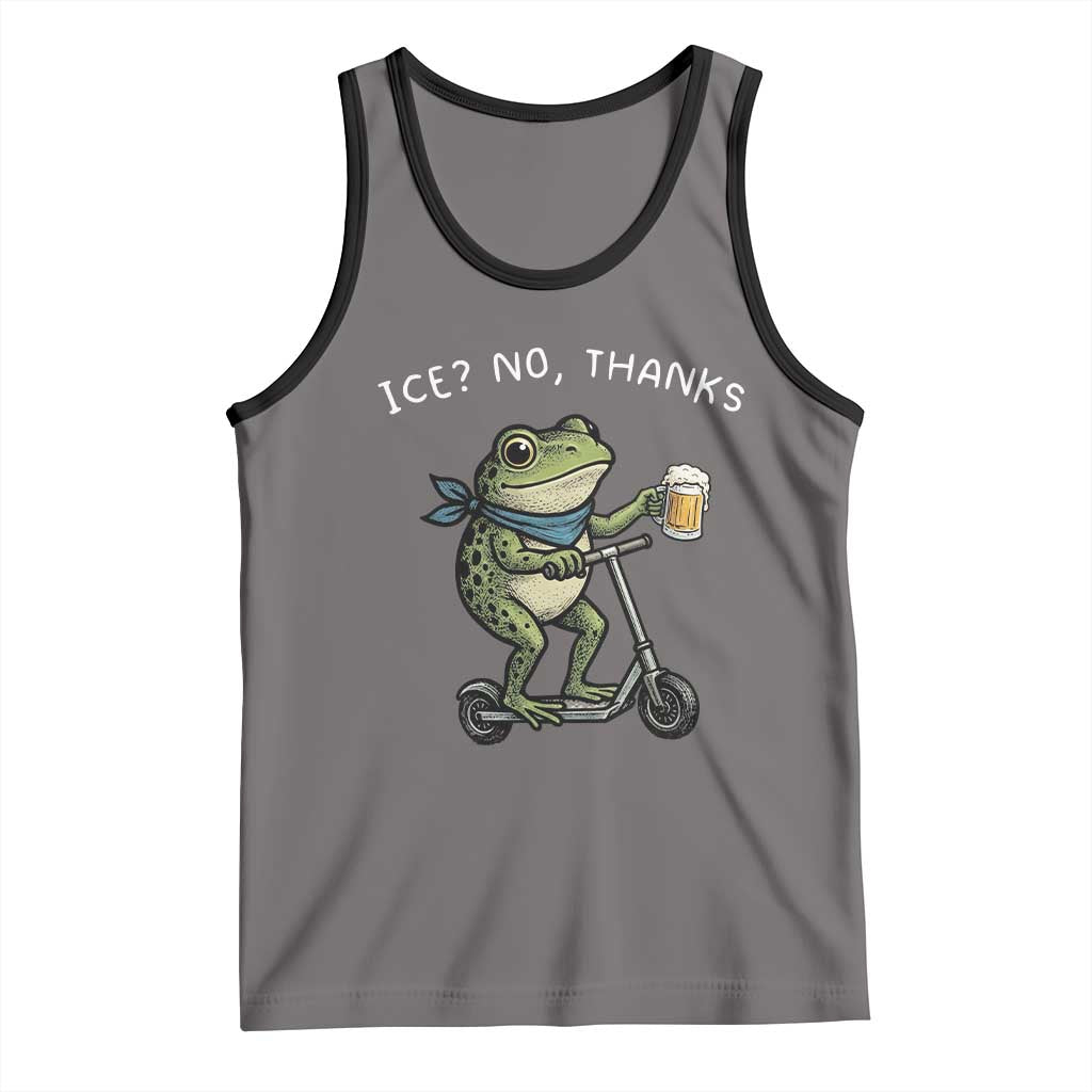 Funny Frog Anti ICE Political Protest Tank Top Ice? No Thanks TS14 Deep Heather Black Print Your Wear