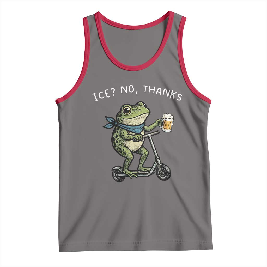 Funny Frog Anti ICE Political Protest Tank Top Ice? No Thanks TS14 Deep Heather Red Print Your Wear