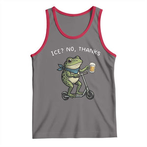 Funny Frog Anti ICE Political Protest Tank Top Ice? No Thanks TS14 Deep Heather Red Print Your Wear