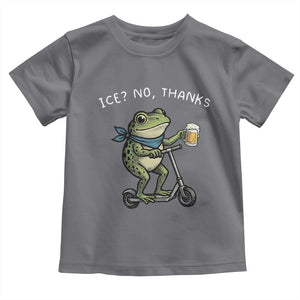 Funny Frog Anti ICE Political Protest Toddler T Shirt Ice? No Thanks TS14 Charcoal Print Your Wear