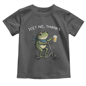 Funny Frog Anti ICE Political Protest Toddler T Shirt Ice? No Thanks TS14 Dark Heather Print Your Wear