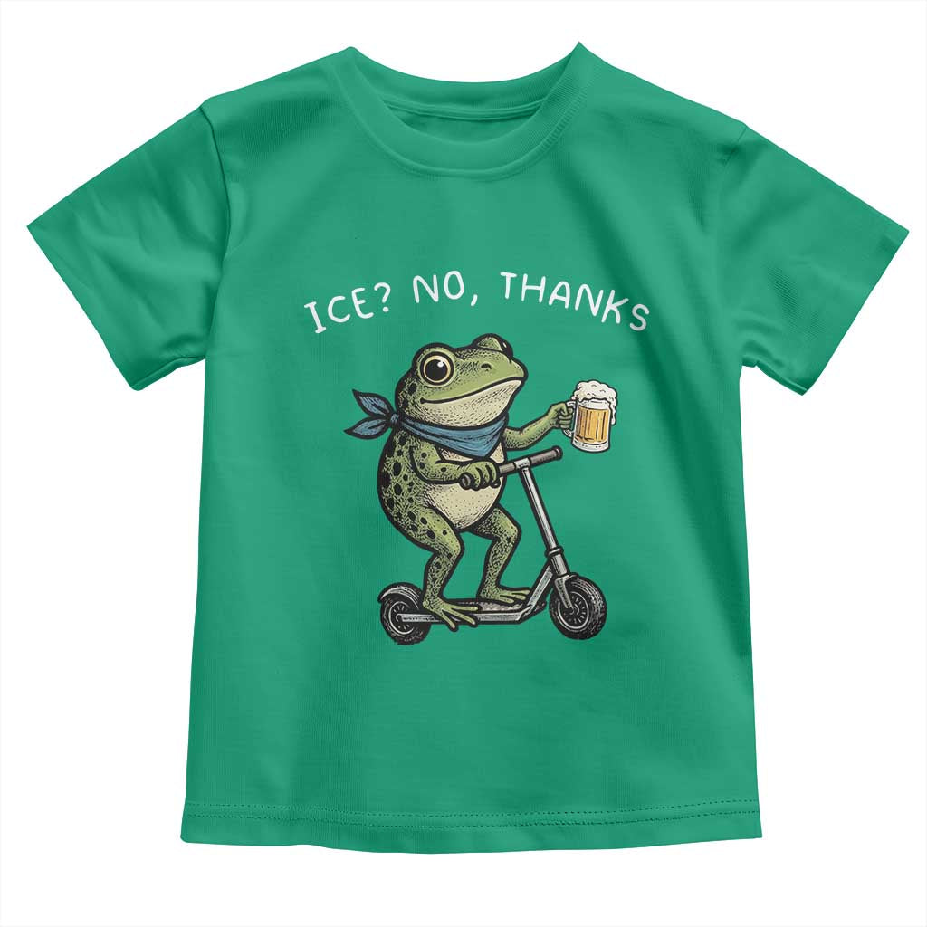 Funny Frog Anti ICE Political Protest Toddler T Shirt Ice? No Thanks TS14 Irish Green Print Your Wear