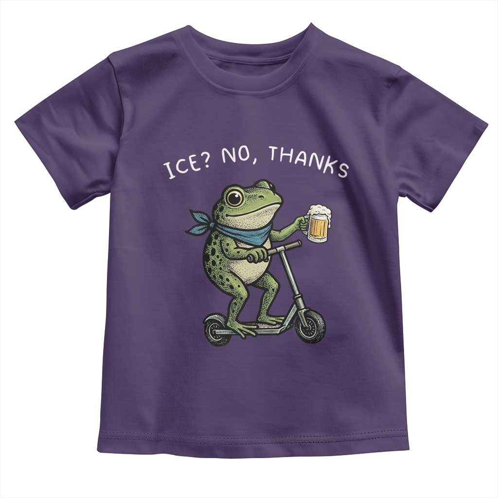 Funny Frog Anti ICE Political Protest Toddler T Shirt Ice? No Thanks TS14 Purple Print Your Wear