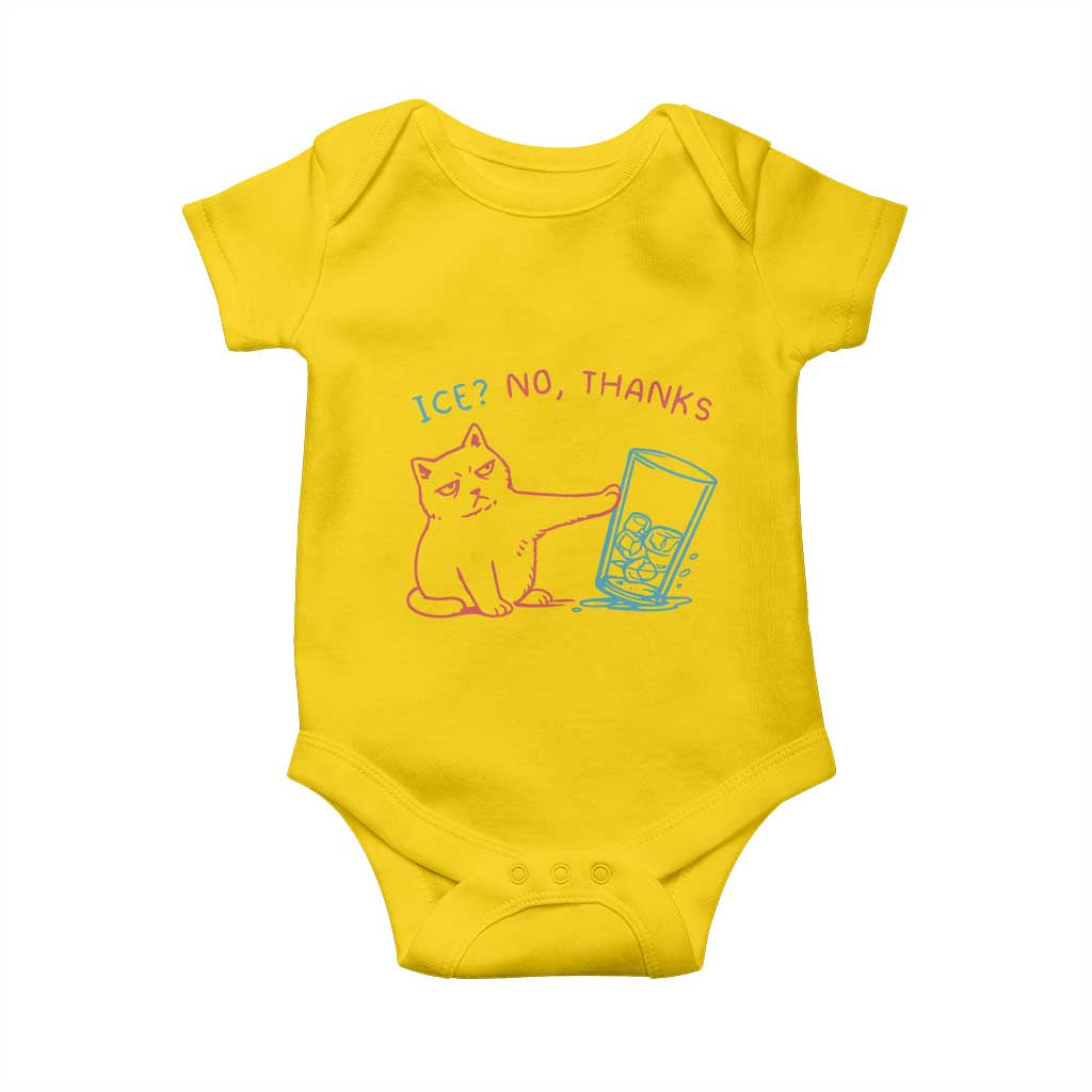 Funny Cat Anti ICE Political Protest Baby Onesie Ice? No Thanks TS14 Daisy Print Your Wear