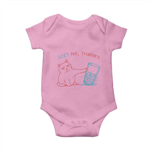 Funny Cat Anti ICE Political Protest Baby Onesie Ice? No Thanks TS14 Light Pink Print Your Wear