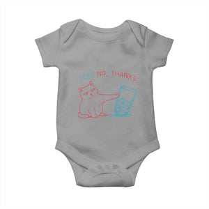 Funny Cat Anti ICE Political Protest Baby Onesie Ice? No Thanks TS14 Sport Gray Print Your Wear