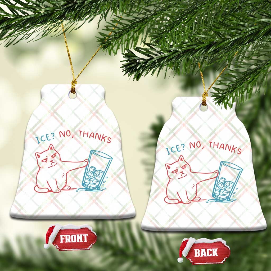 Funny Cat Anti ICE Political Protest Ceramic Ornament Ice? No Thanks TS14 Print Your Wear