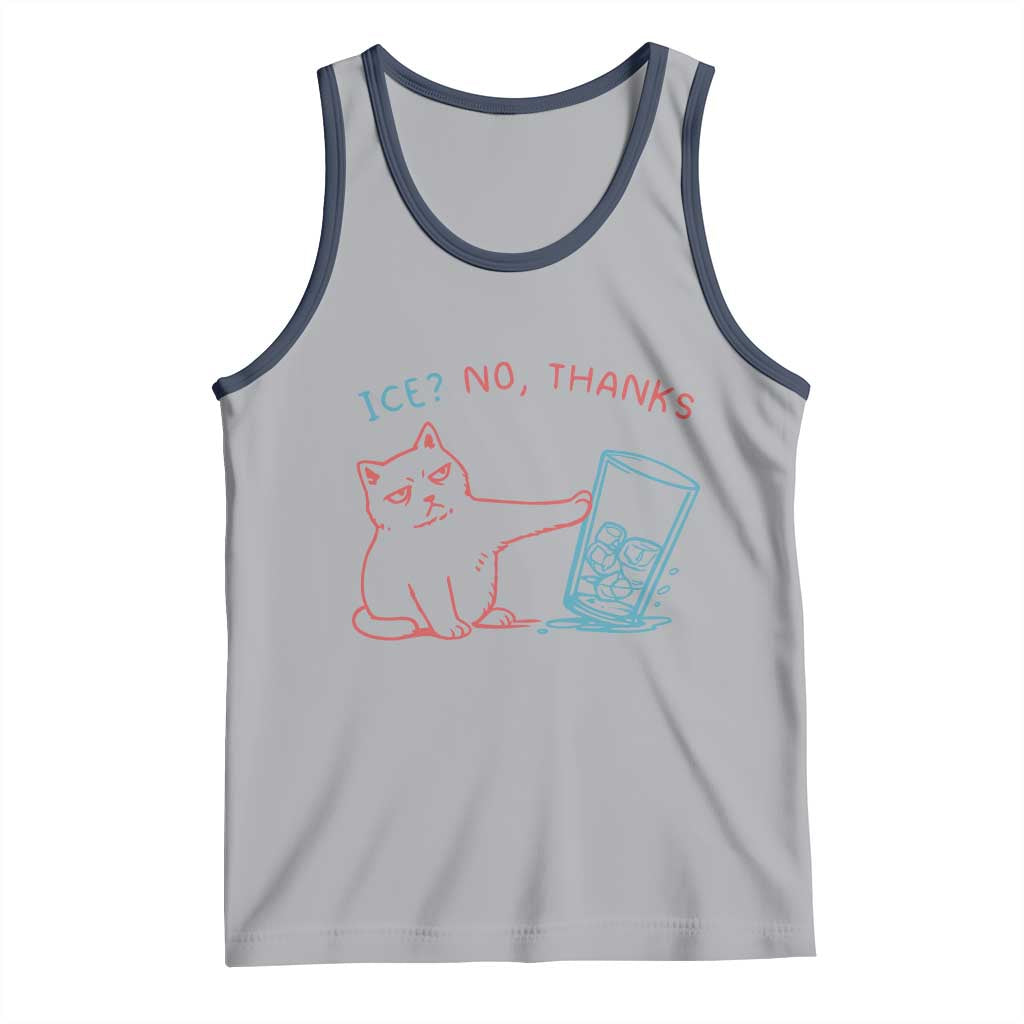 Funny Cat Anti ICE Political Protest Tank Top Ice? No Thanks TS14 Athletic Heather Navy Print Your Wear
