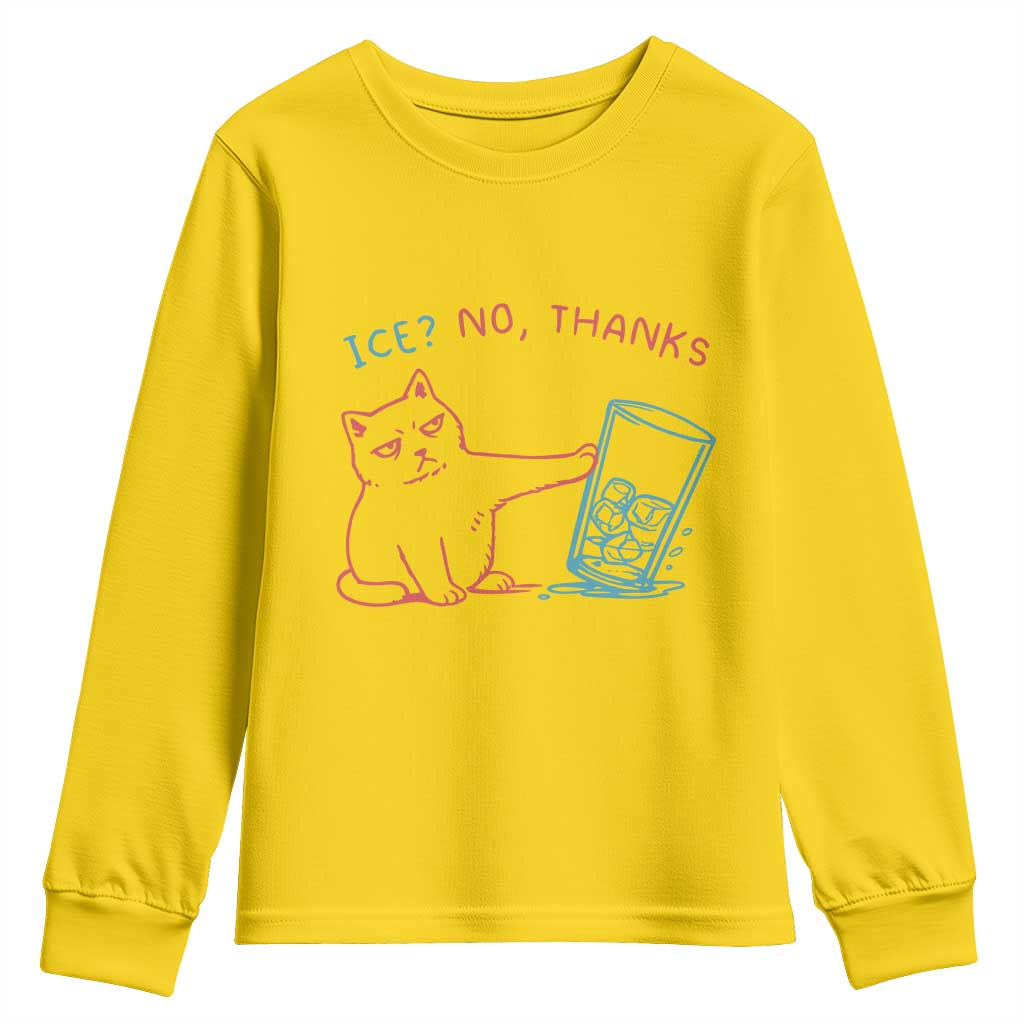 Funny Cat Anti ICE Political Protest Youth Sweatshirt Ice? No Thanks TS14 Daisy Print Your Wear