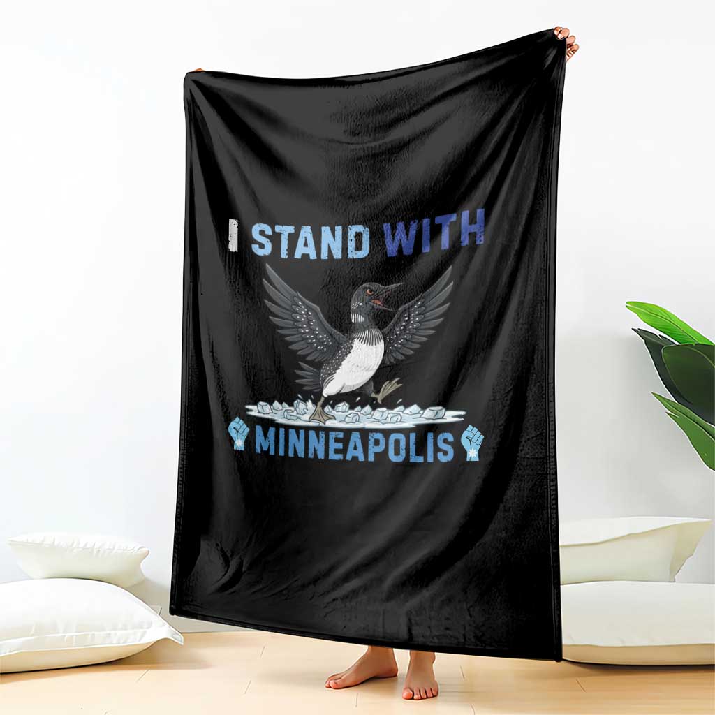 I Stand With Minneapolis Throw Blanket Loon Minnesota Resist Anti ICE Immigration Protest TS14 Print Your Wear