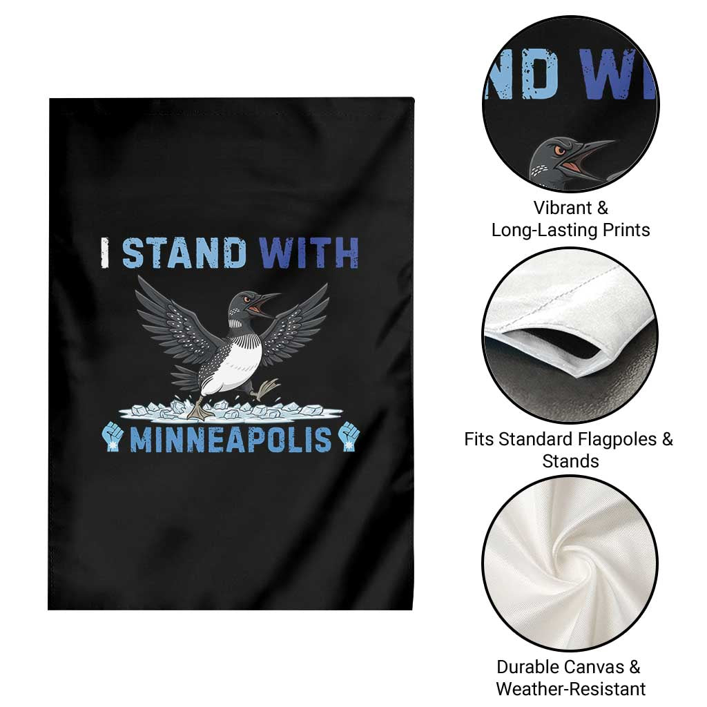 I Stand With Minneapolis Garden Flag Loon Minnesota Resist Anti ICE Immigration Protest TS14 Print Your Wear