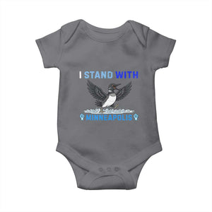 I Stand With Minneapolis Baby Onesie Loon Minnesota Resist Anti ICE Immigration Protest TS14 Charcoal Print Your Wear