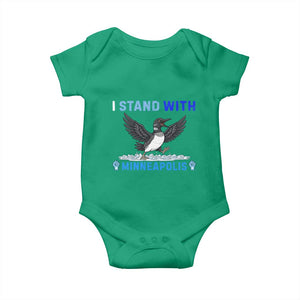 I Stand With Minneapolis Baby Onesie Loon Minnesota Resist Anti ICE Immigration Protest TS14 Irish Green Print Your Wear
