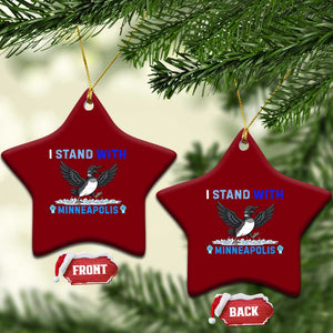 I Stand With Minneapolis Ceramic Ornament Loon Minnesota Resist Anti ICE Immigration Protest TS14 Print Your Wear
