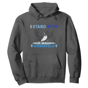 I Stand With Minneapolis Hoodie Loon Minnesota Resist Anti ICE Immigration Protest TS14 Dark Heather Print Your Wear