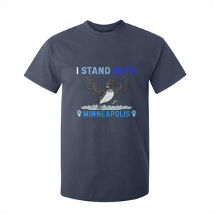 I Stand With Minneapolis T Shirt For Kid Loon Minnesota Resist Anti ICE Immigration Protest TS14 Navy Print Your Wear