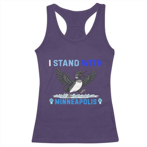 I Stand With Minneapolis Racerback Tank Top Loon Minnesota Resist Anti ICE Immigration Protest TS14 Purple Print Your Wear