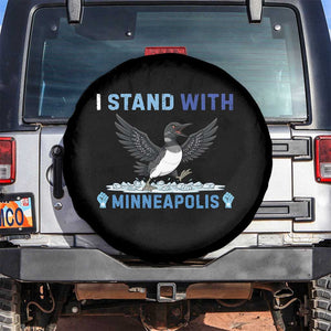 I Stand With Minneapolis Spare Tire Cover Loon Minnesota Resist Anti ICE Immigration Protest TS14 No hole Black Print Your Wear