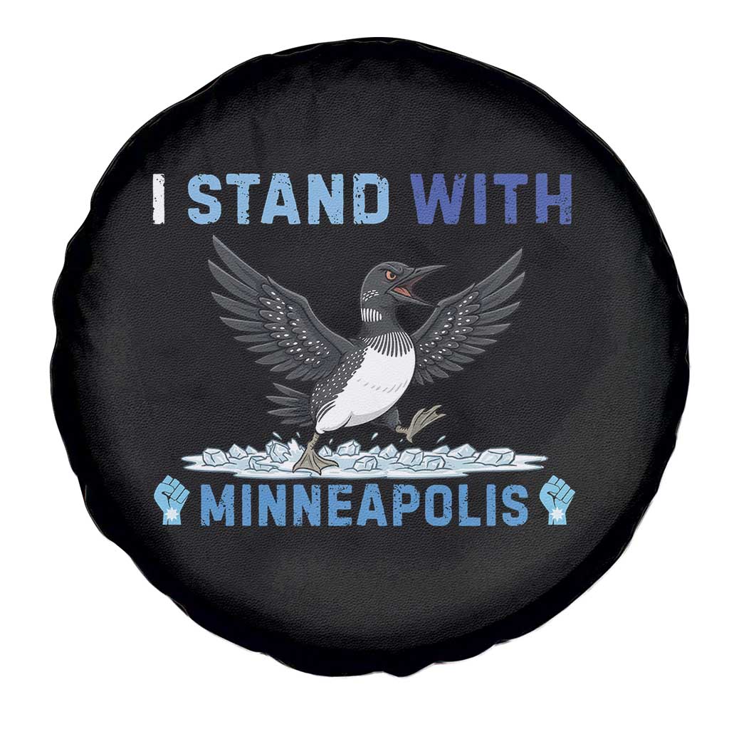 I Stand With Minneapolis Spare Tire Cover Loon Minnesota Resist Anti ICE Immigration Protest TS14 Print Your Wear