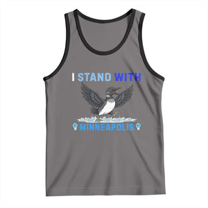 I Stand With Minneapolis Tank Top Loon Minnesota Resist Anti ICE Immigration Protest TS14 Deep Heather Black Print Your Wear
