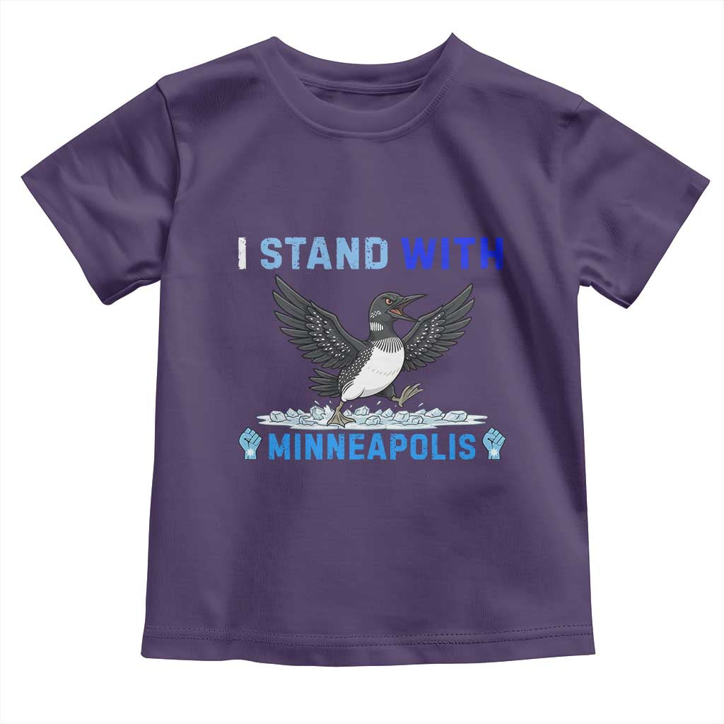 I Stand With Minneapolis Toddler T Shirt Loon Minnesota Resist Anti ICE Immigration Protest TS14 Purple Print Your Wear