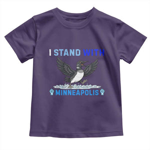I Stand With Minneapolis Toddler T Shirt Loon Minnesota Resist Anti ICE Immigration Protest TS14 Purple Print Your Wear