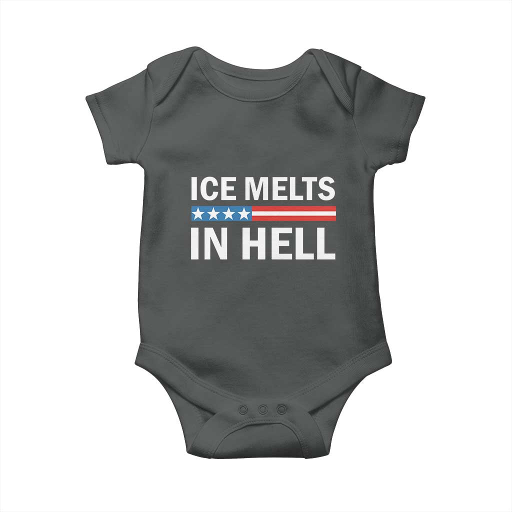 Ice Melts In Hell Baby Onesie Activist Statement Quote TS14 Dark Heather Print Your Wear