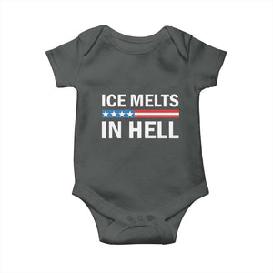 Ice Melts In Hell Baby Onesie Activist Statement Quote TS14 Dark Heather Print Your Wear