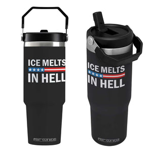Ice Melts In Hell Flip Straw Tumbler Activist Statement Quote TS14 One Size: 30 oz Black Print Your Wear