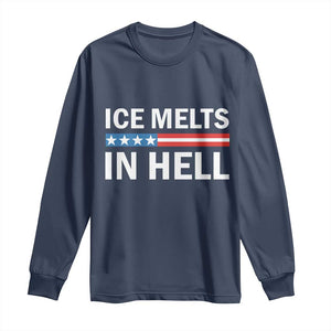 Ice Melts In Hell Long Sleeve Shirt Activist Statement Quote TS14 Navy Print Your Wear