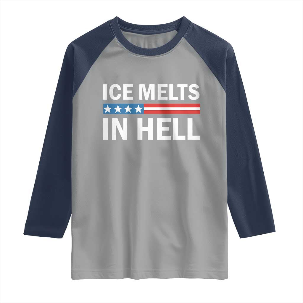 Ice Melts In Hell Raglan Shirt Activist Statement Quote TS14 Sport Gray Navy Print Your Wear