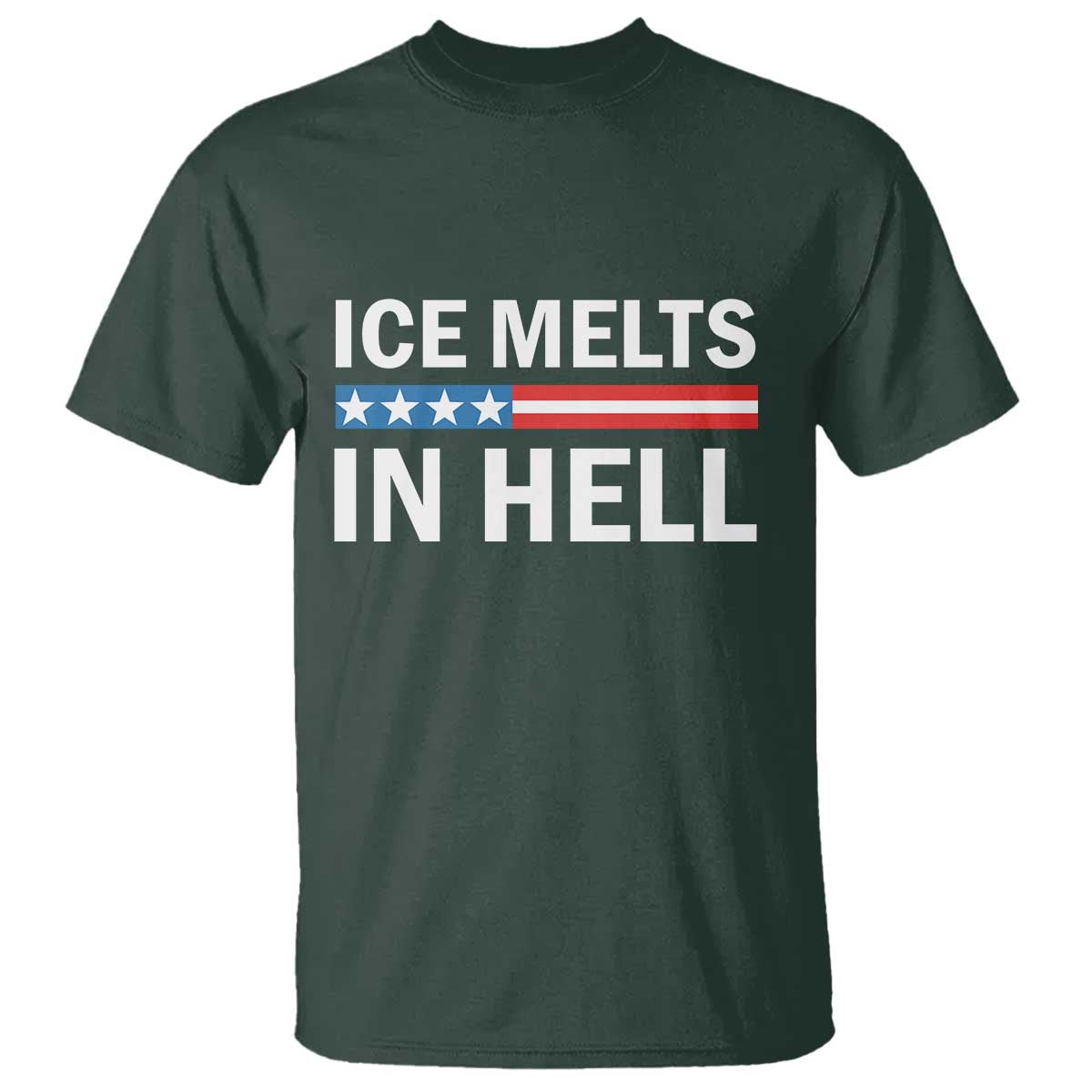 Ice Melts In Hell T Shirt Activist Statement Quote TS14 Dark Forest Green Print Your Wear