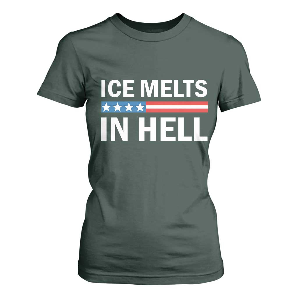 Ice Melts In Hell T Shirt For Women Activist Statement Quote TS14 Dark Forest Green Print Your Wear
