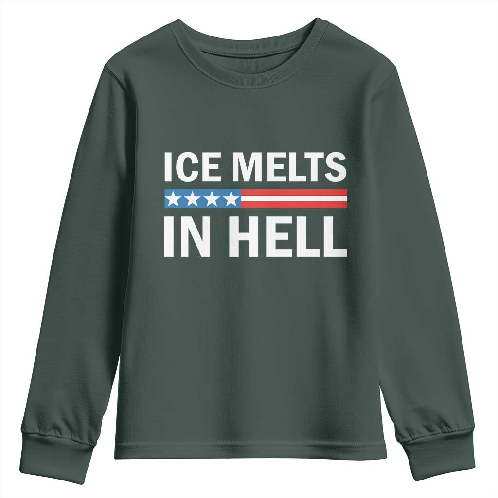 Ice Melts In Hell Youth Sweatshirt Activist Statement Quote TS14 Dark Forest Green Print Your Wear