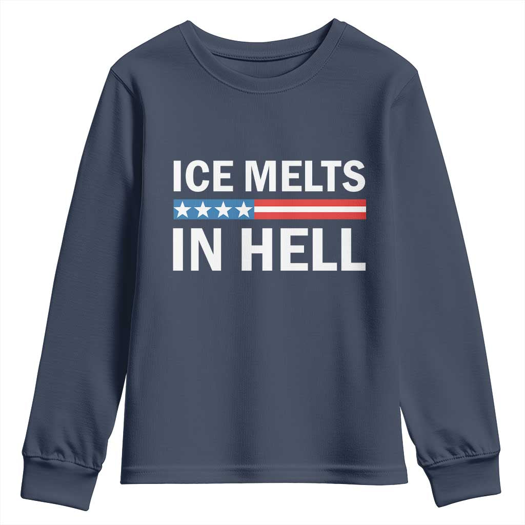 Ice Melts In Hell Youth Sweatshirt Activist Statement Quote TS14 Navy Print Your Wear