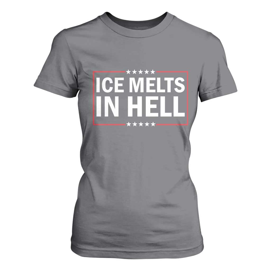 Ice Melts In Hell T Shirt For Women Immigrant Rights Activist Statement Protest Quote TS14 Charcoal Print Your Wear