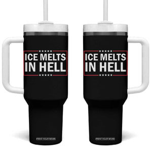 Ice Melts In Hell Tumbler With Handle Immigrant Rights Activist Statement Protest Quote TS14 One Size: 40 oz Black Print Your Wear