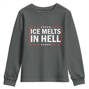 Ice Melts In Hell Youth Sweatshirt Immigrant Rights Activist Statement Protest Quote TS14 Dark Heather Print Your Wear