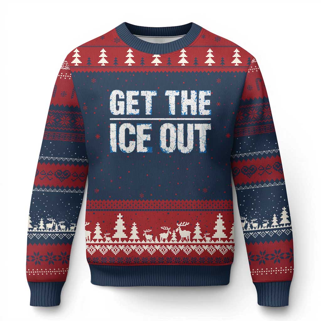 Minnesota Resist Anti ICE Immigration Protest Ladies Ugly Christmas Sweater TS14 Navy Red Print Your Wear