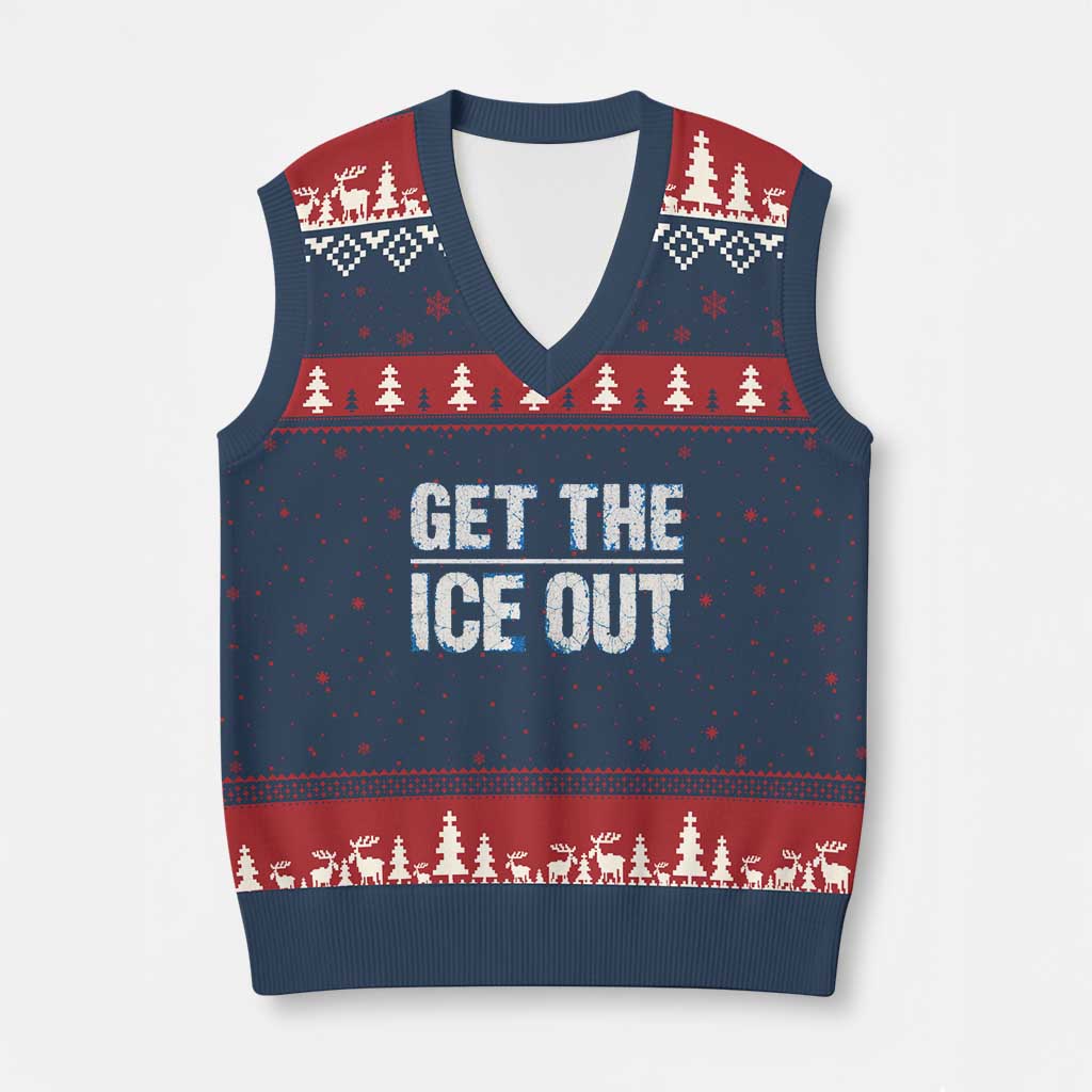 Minnesota Resist Anti ICE Immigration Protest Ladies V-Neck Knit Sweater Vest TS14 Navy Red Print Your Wear