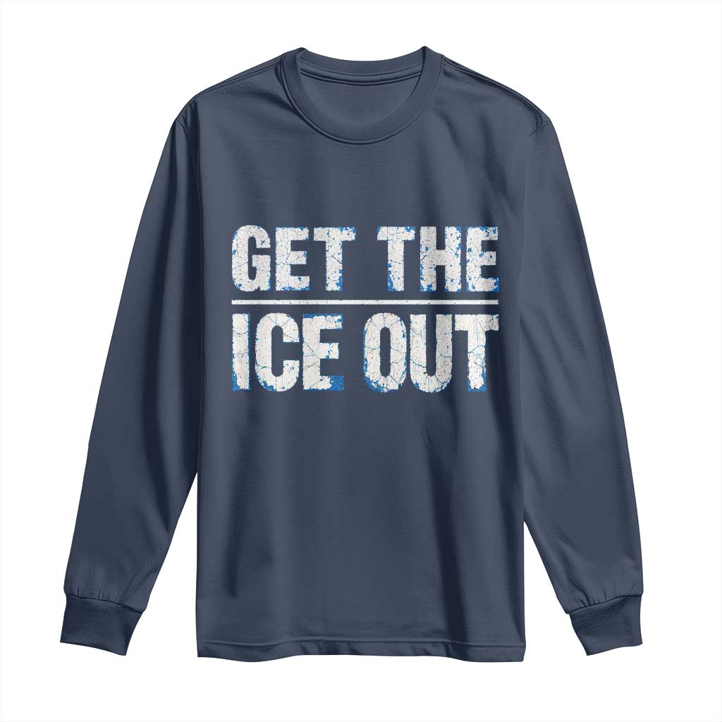 Minnesota Resist Anti ICE Immigration Protest Ladies Long Sleeve Shirt TS14 Navy Print Your Wear